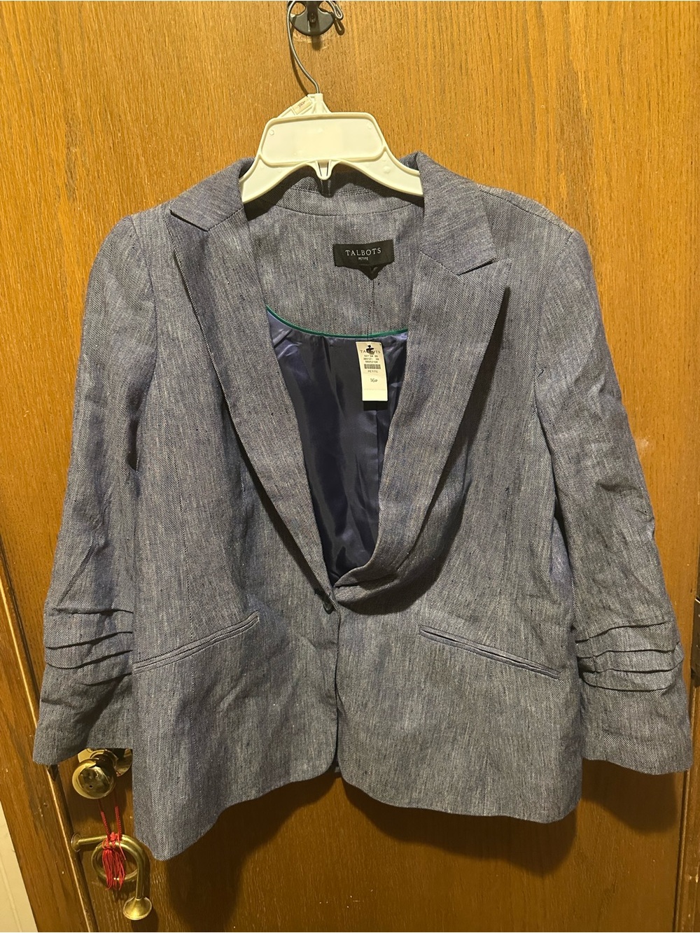 Talbots Light Blue Chambray Tailored Blazer